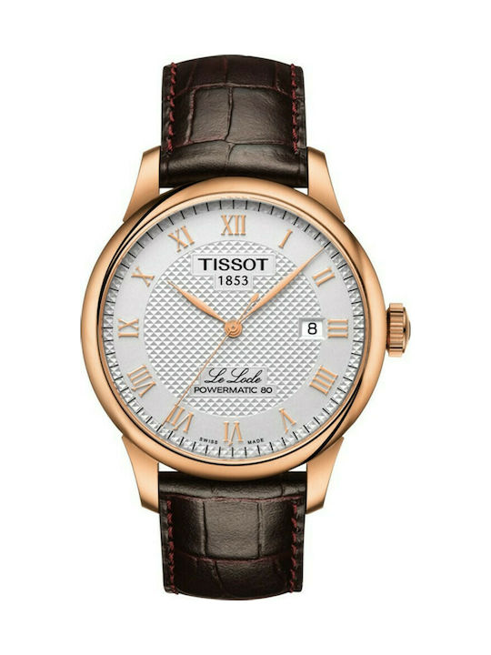 Tissot Le Locle Powermatic 80 Uhr Automatisch mit Braun Lederarmband