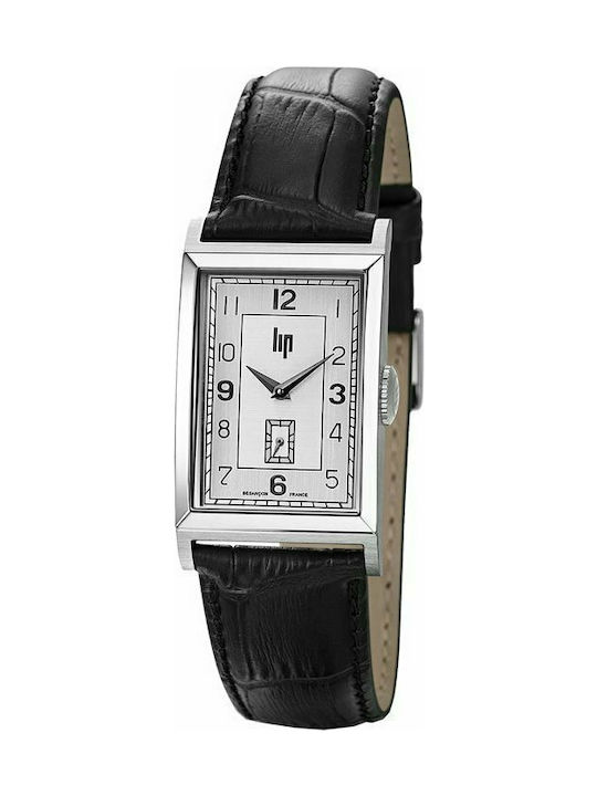Lip Watches Ρολόι Churchill T24 με Δερμάτινο Λουράκι σε Μαύρο χρώμα