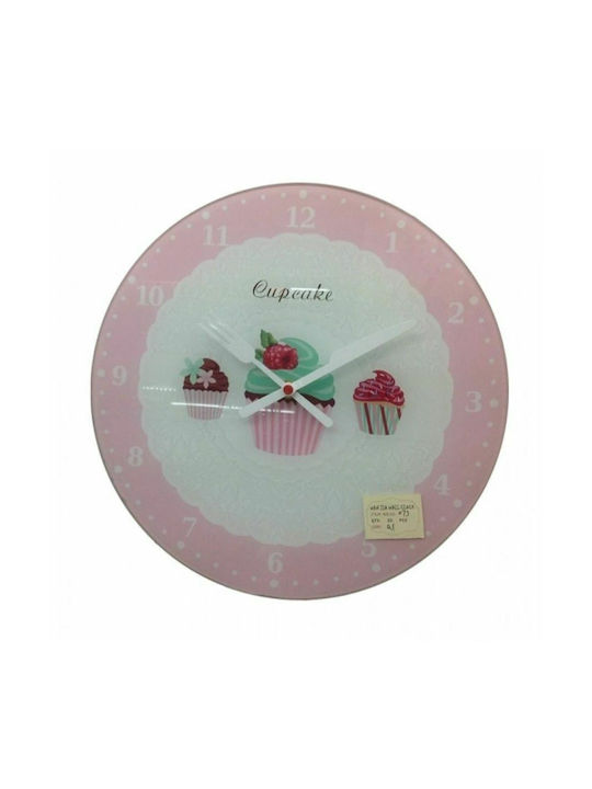 Etoile Wanduhr Glas Rosa Ø30cm