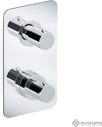 Eurorama Tonda für Dusche 3 Ausgänge Silber