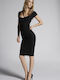 Rochie De Vară Midi De Seară Neagră