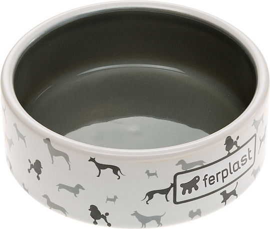 Ferplast Juno Ceramic Bowl Food & Water for Dog & Cat 750ml 16.3cm in Gray Color