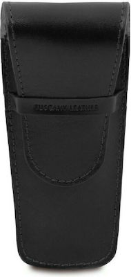 Tuscany Leather TL142130 Δερμάτινη Θήκη για 2 Στυλό σε Μαύρο χρώμα