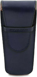 Tuscany Leather TL142130 Δερμάτινη Θήκη για 2 Στυλό σε Μπλε χρώμα