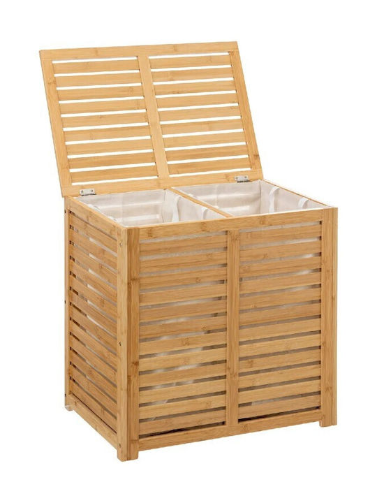 Atmosphera Καλάθι Απλύτων Bamboo 100lt με Καπάκι 60x40x58cm Καφέ