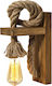 HomeMarkt Vintage Lamp Wall with Socket E27 Brown 18x18x10cm