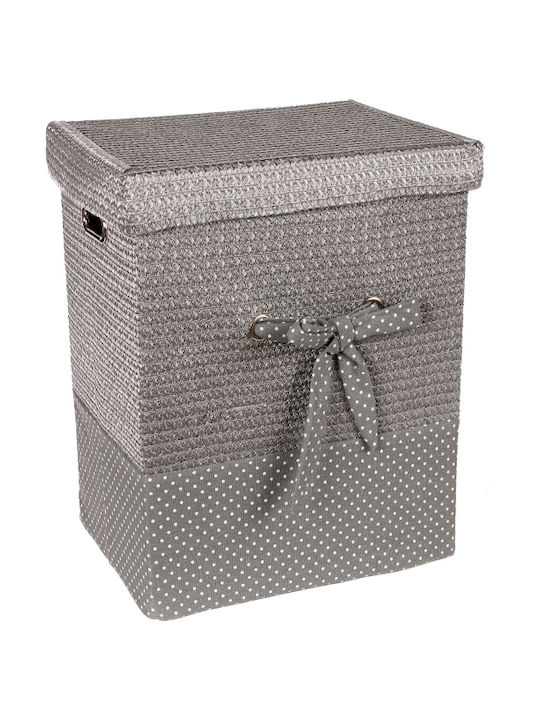 Keskor Fabric Laundry Basket with Lid 43x33x53cm Gray