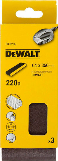 DEWALT Tαινία Λείανσης Κ220 64x356mm Σετ 3τμχ