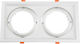 GloboStar Rectangle Metallic Frame for Spot GU10 AR111 White 33.5x17.5cm. 1pcs