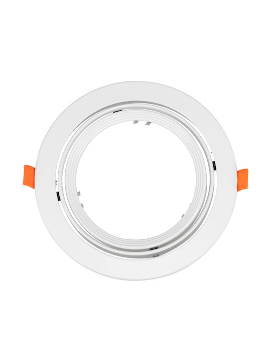 GloboStar Round Metallic Frame for Spot AR111 White 17.2x17.2cm.