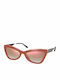 Michael Kors Valencia Damen Sonnenbrille mit Rosa Kunststoff Gestell und Rosa Verlaufsfarbe Spiegel Linse