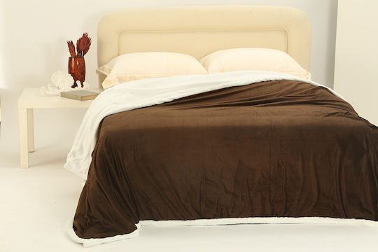 Silk Fashion Shaved Blanket Sherpa Single 170x220cm Brown
