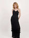 Axel 1403-1122 Maxi Evening Dress with Ruffle Black 1403-1122-003