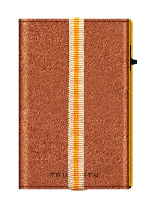 Tru Virtu Click & Slide Strap Δερμάτινο Ανδρικό Πορτοφόλι Καρτών με Μηχανισμό Slide Ταμπά