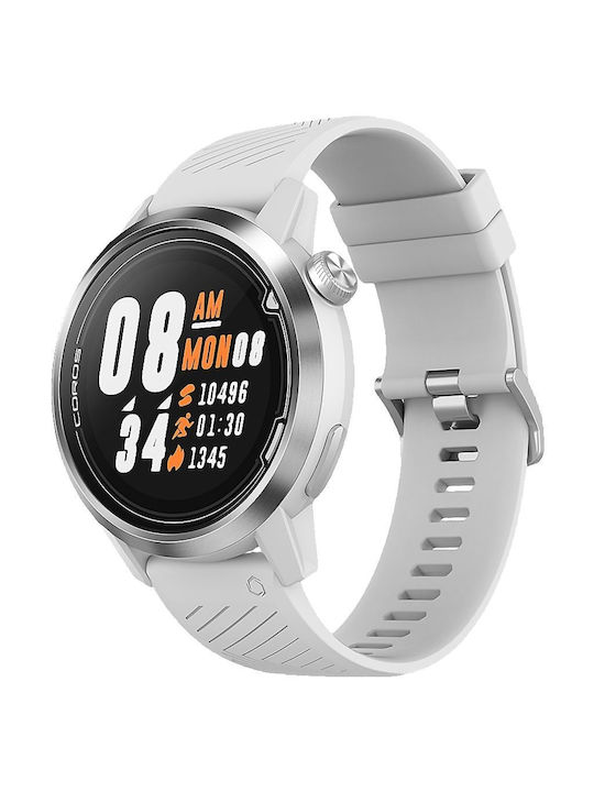 Coros Apex Titanium 46mm Αδιάβροχο Smartwatch με Παλμογράφο (Λευκό)