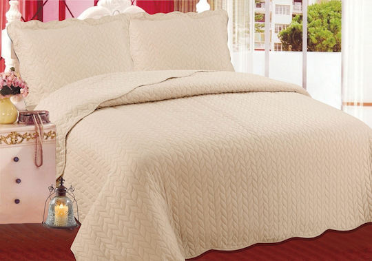 Silk Fashion Light Tagesdecken Übergröße Light Brown 220x240cm 3Stücke