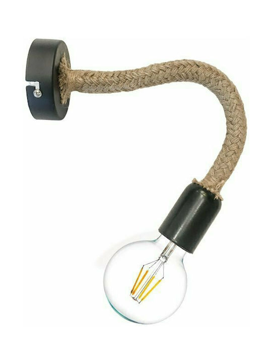 Vintage Lamp Wall with Socket E27 Black