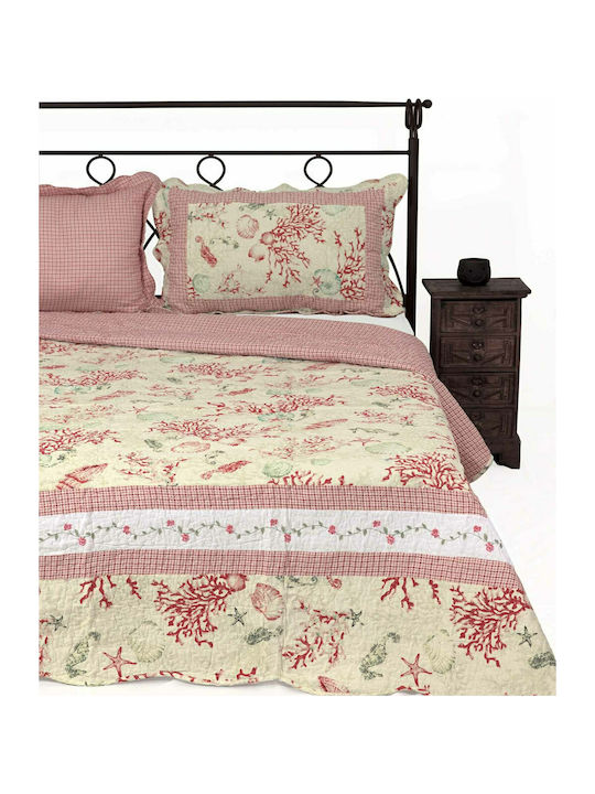 Silk Fashion 1017 Σετ Κουβερλί Μονό Βαμβακερό Ροζ 160x220cm 2τμχ
