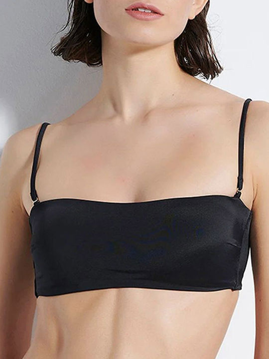 SugarFree Sports Bra Bikini Top with Detachable Straps Black