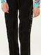 Agrinio Damen Stoff Hose mit Gummizug Schwarz