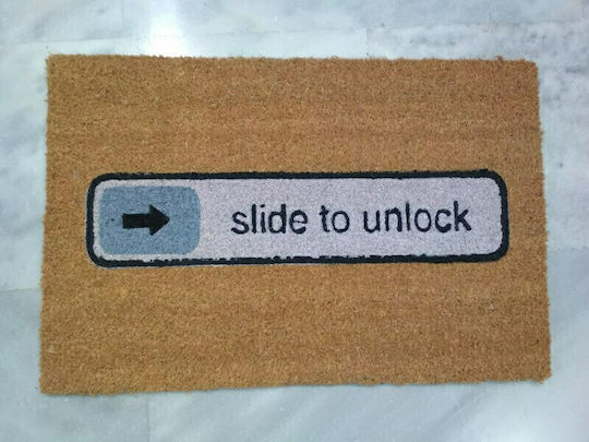 Etoile Covor de Intrare din Cocos cu Suport Antiderapant Slide To Unlock Bej 40x60buc