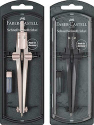 Faber-Castell Stream Metallic Compass with Point and Circle Cutter in Case (Μiscellaneous colours)