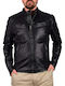 Guy Laroche 376 Men's Winter Leather Biker Jacket Black