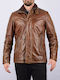 Guy Laroche 741 Herren Winter Jacke Leder Tabac Braun