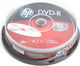 HP Записваеми DVD-R 16x 4.7ГБ Кутия за торта 10бр