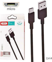 XO NB156 Regulär USB 2.0 auf Micro-USB-Kabel Schwarz 1m (16.005.0052) 1Stück
