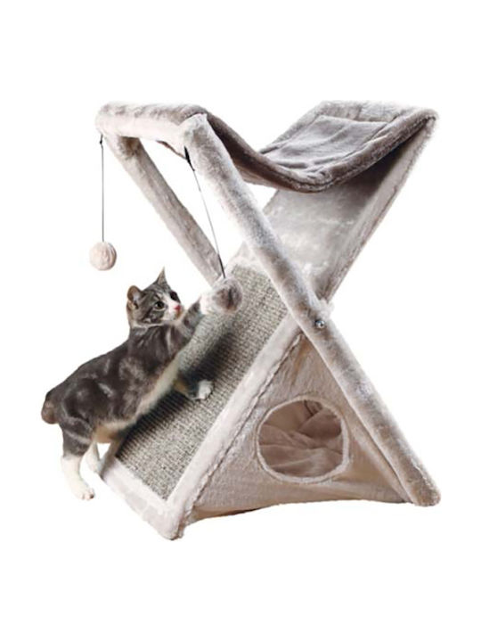Pawise Cat Tower Ονυχοδρόμιο Γατόδεντρο Μπεζ 2 επιπέδων 51x36x62εκ.