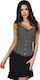 Chilirose Corset with Dots Black