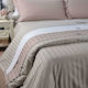 Down Town Home Bettwäsche-Set Einzel 175x265cm. Zaquard Champagne 3Stück