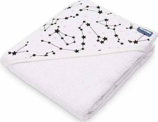 Sensillo Baby Hooded Bath Towel with Hood White 100x100cm