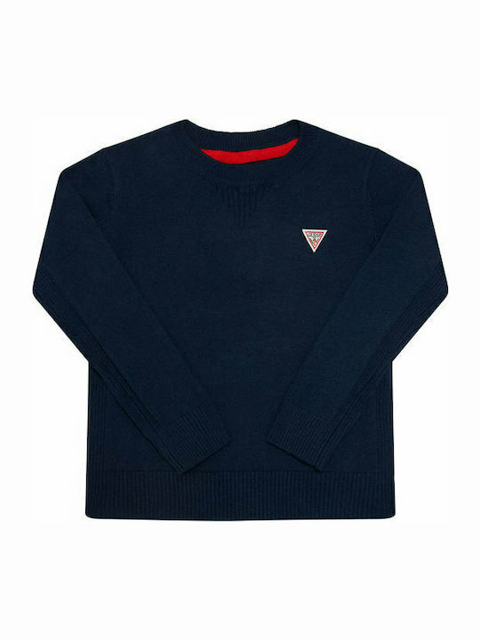 Guess Kids Sweater Long Sleeve Navy Blue Πουλόβερ