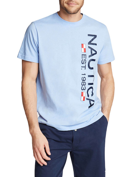 Nautica Men's Short Sleeve T-shirt Light Blue F...