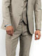 Guy Laroche Men's Suit with Vest Slim Fit Beige