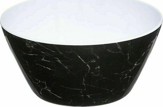 Atmosphera Marble Plastic Salad Bowl Black 15x15x7cm