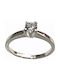 Silver solitaire ring with white cubic zirconia