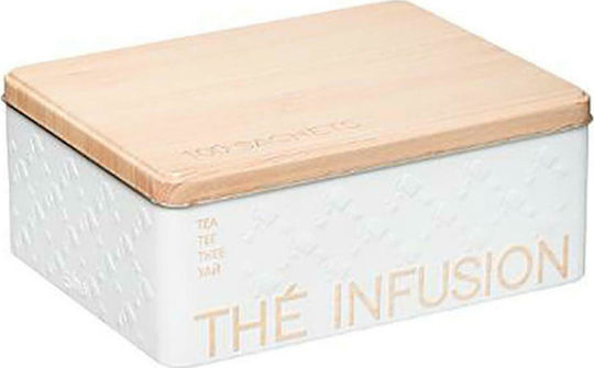 Atmosphera Relief Tea Box with Metallic Beige Lid 20.5x16x8.5cm