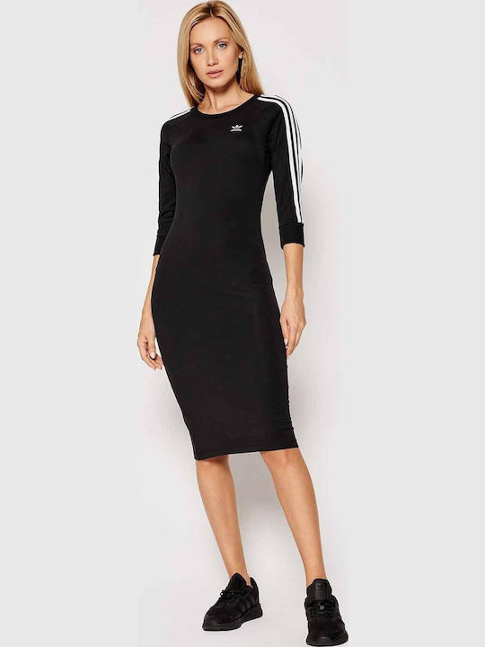 adidas Adicolor Classics Midi Athletic Dress Black H38732 | Skroutz.mt