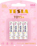 Tesla Batteries Toys+ Pink Αλκαλικές Μπαταρίες AAA 1.5V 4τμχ