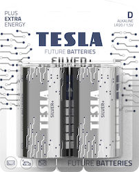 Tesla Batteries 2 Pack Alkaline Batteries D Silver+ 1.5V