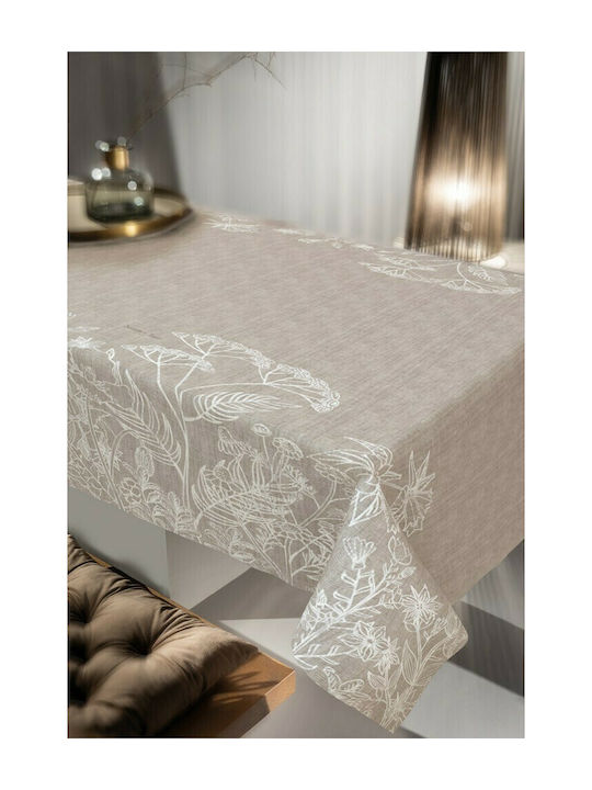 Saint Clair 1028 Polyester Stain Resistant Tablecloth Natural 145x180cm