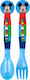 Stor Baby Set with Fork Mickey Mouse made of Plastic Blue 2pcs