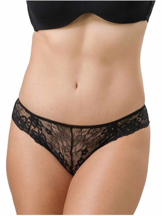 Amelia Damen Slip mit Spitze Schwarz