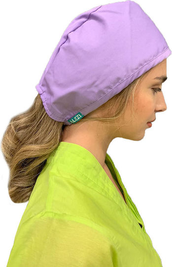 Alezi Unisex Purple Surgical Cap Cotton and Polyester