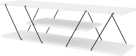 Έπιπλο Τηλεόρασης Tars Λευκό / Μαύρο Μ120xΠ30xΥ33cm