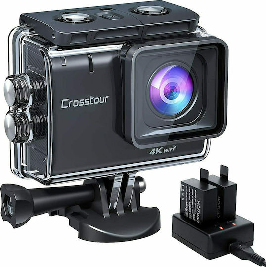 Crosstour CT9500 4K Action Camera 4K Ultra HD Underwater (with Case) and Wi-Fi Black