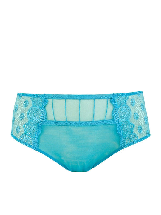 Luna Felipa 23312 Women's Boxer with Lace Turquoise